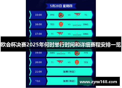 欧会杯决赛2025年何时举行时间和详细赛程安排一览